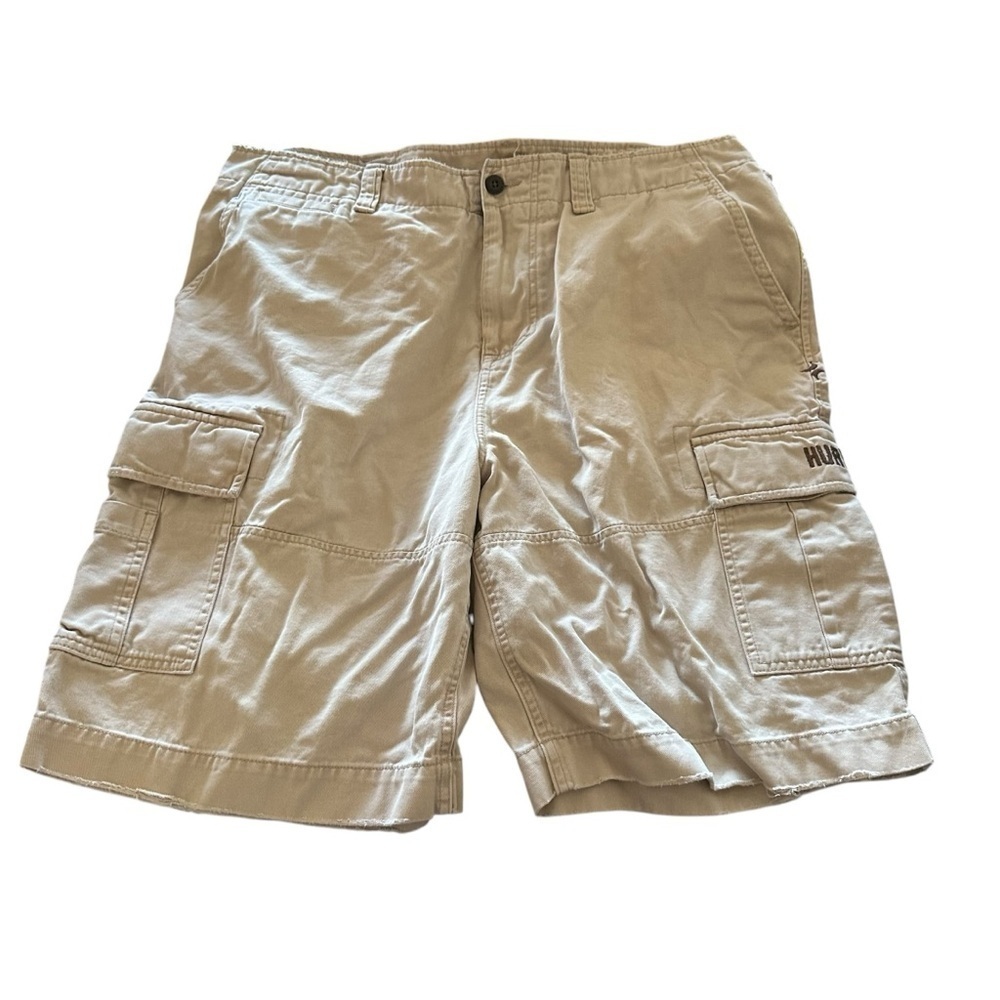 Hurley Tan Cargo Shorts Relaxed Fit Knee-Length